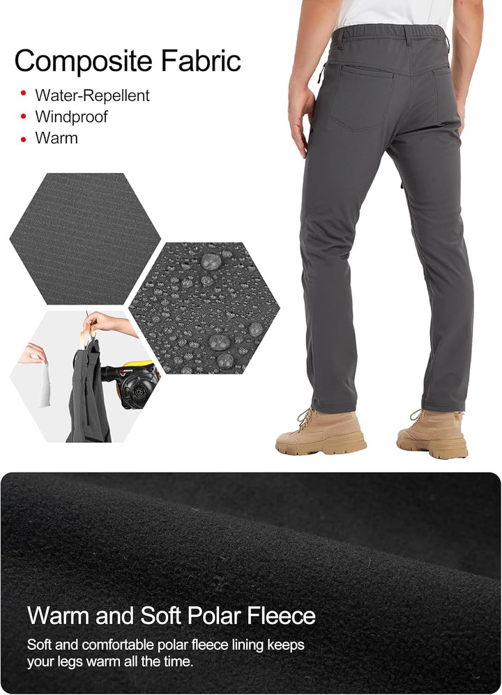 KUTOOK wasserdichte Softshellhose Herren Winter Outdoor Hose für Trekking Wandern Bergsteigen HP010