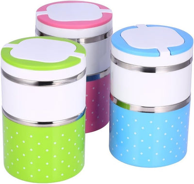 Tbest Thermo Lunchbox 2 Etagen Thermos, Contenedor De Comida Niños Lunchbox,1/2/3 Schichten,Tragbar,