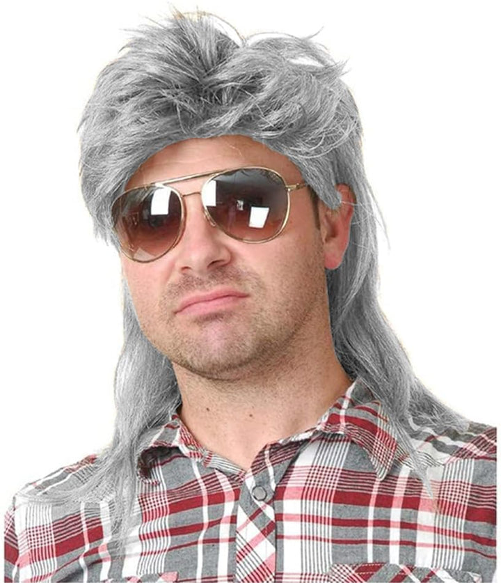 Beweig 80er Jahre Mann Meerbarbe Perücke grau Cosplay Halloween Perücke Kostüm C327-Grau, C327-Grau