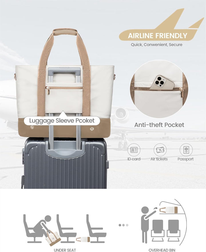 LOVEVOOK Reisetasche Damen, Wasserdicht Weekender Travel Bag mit Schuhfach, Duffle Bag Kliniktasche