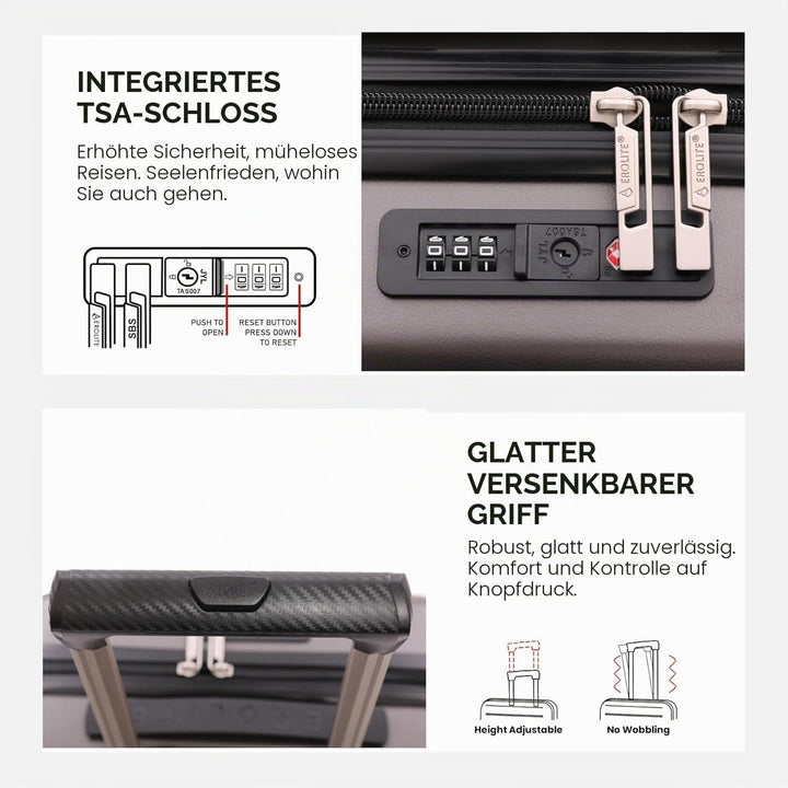Aerolite Ryanair Reisekoffer mit 2 Rädern, maximale Zulassung, 40 l, Hartschale, 55 x 40 x 20 cm, au