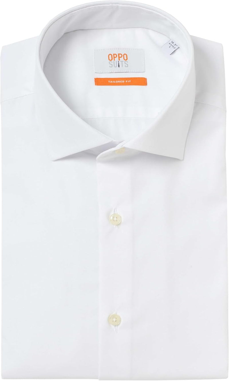 OppoSuits Herren-Kurzarmshirt – perfekt für den Sommer – schmale Passform S Shirt Short Sleeve White