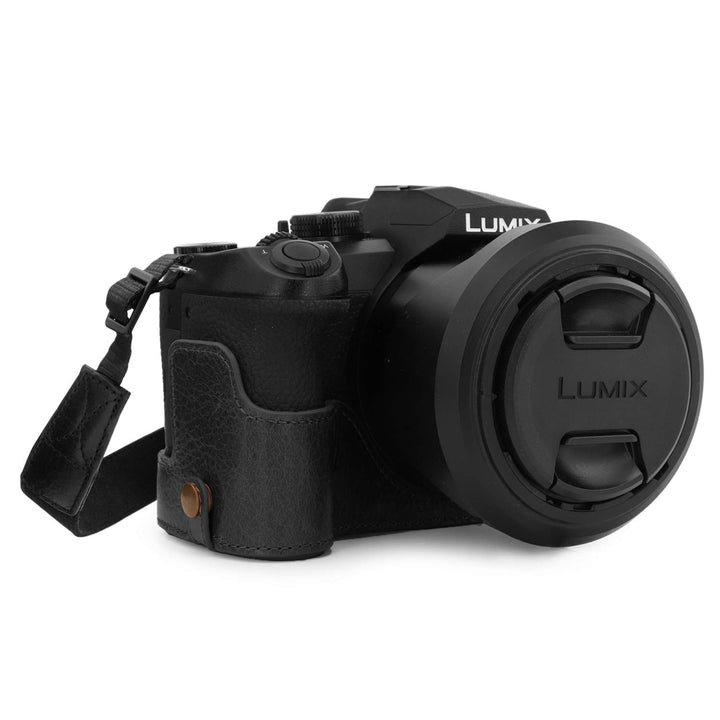 MegaGear MG1681 Ever Ready Kameratasche aus echtem Leder, kompatibel mit Leica V-Lux 5, Panasonic Lu
