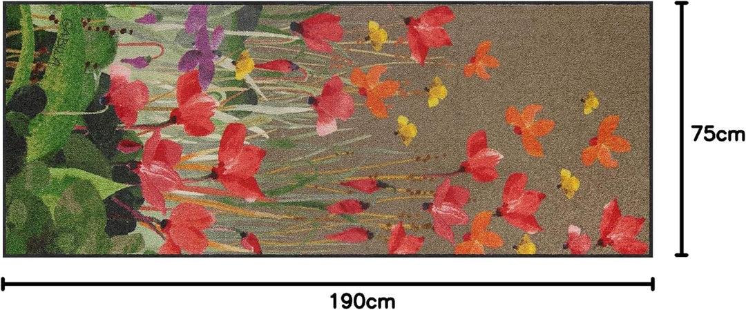Rosina Wachtmeister Ciclamini 075x190 cm Läufer bunt Blumen farbig waschbar Wohn-Teppich Design H 0,