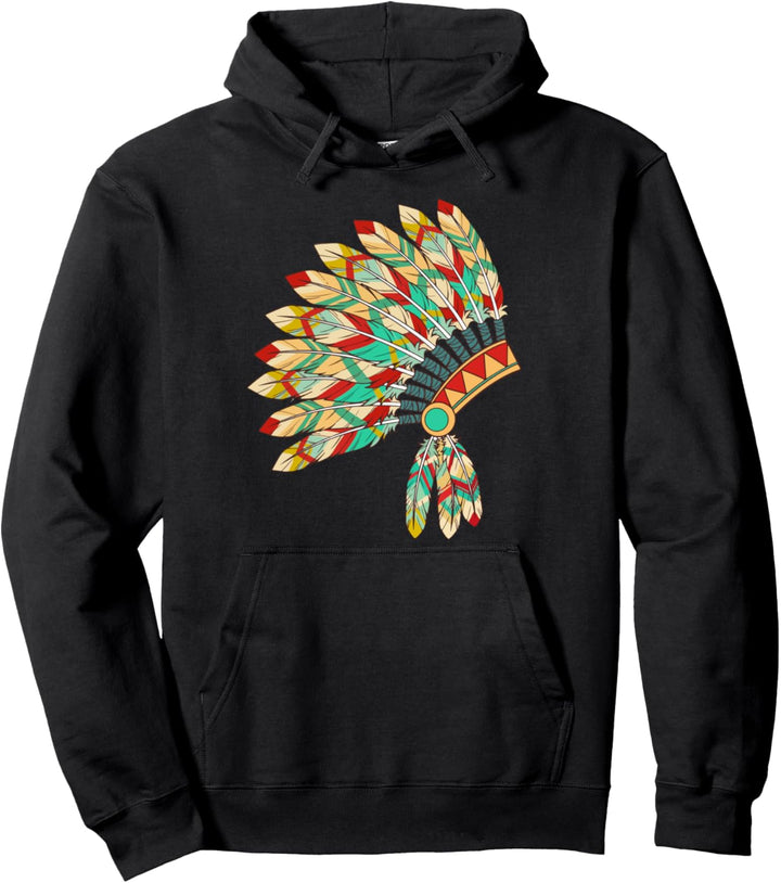 Indianer-Kopfschmuck Feder Kostüm Indianer Pullover Hoodie