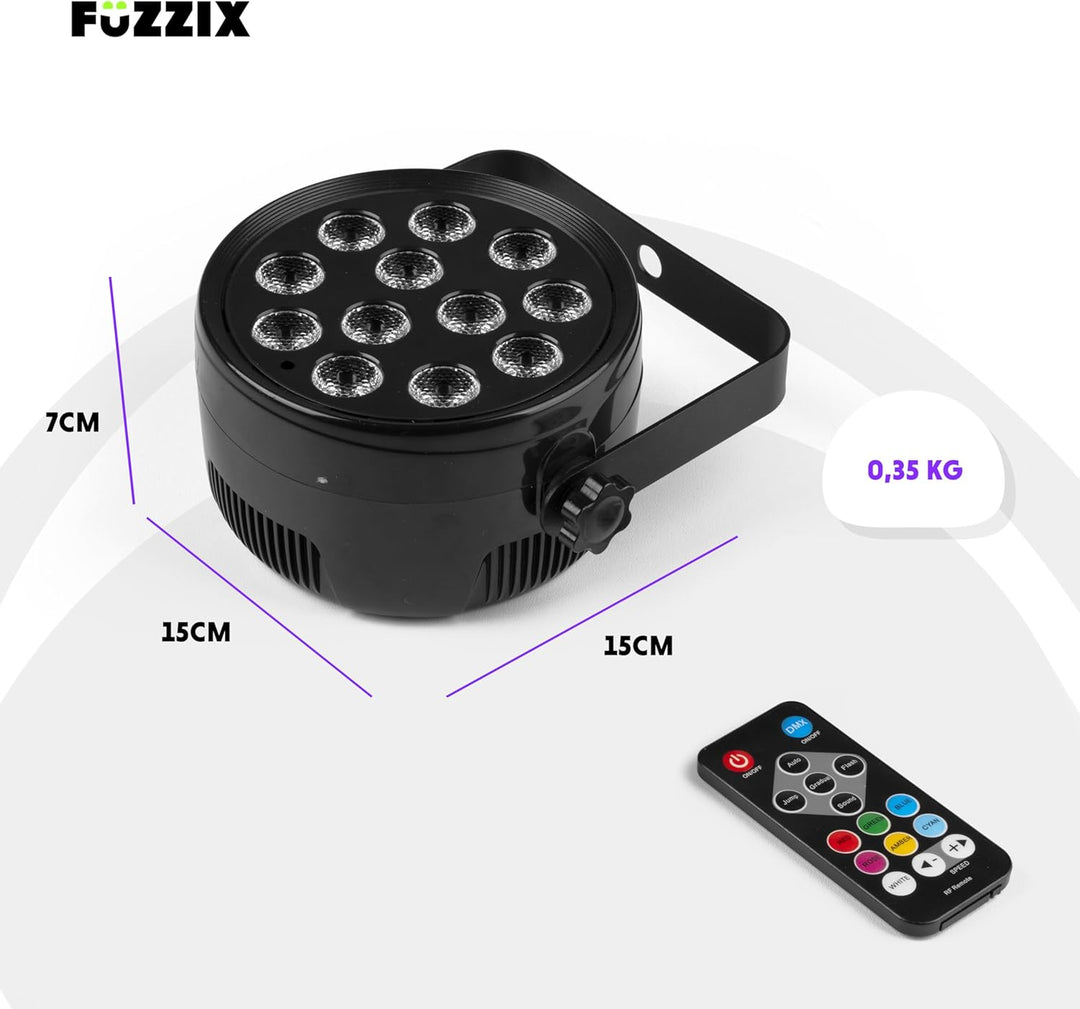 Fuzzix PLF12 - LED Par Strahler - 12x 2 Watt LEDs - Discolicht Partylicht, RGB Strahler mit Fernbedi