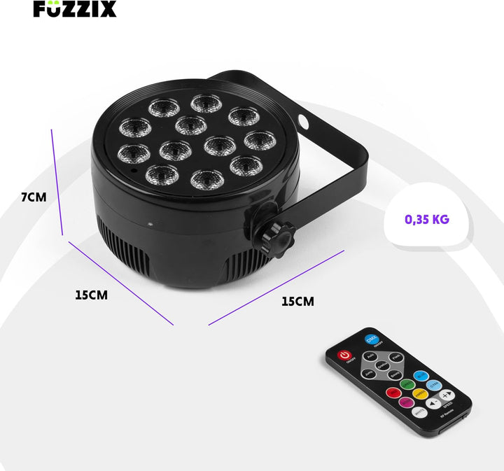 Fuzzix PLF12 - LED Par Strahler - 12x 2 Watt LEDs - Discolicht Partylicht, RGB Strahler mit Fernbedi