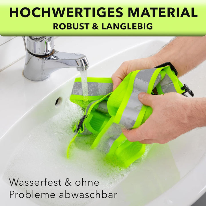 AVANA Reflektorweste Reflektierende Sicherheitsweste Einstellbar Warnweste Leicht Hohe Sichtbarkeit