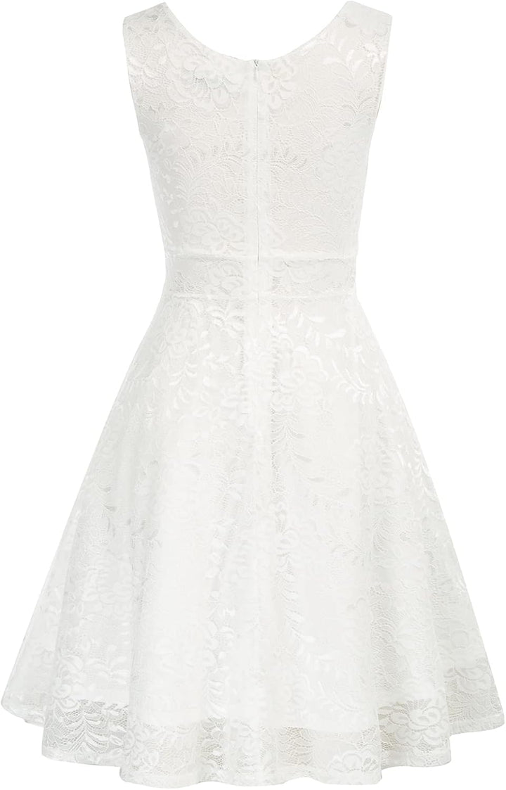 GRACE KARIN Damenkleid, ärmellos, Wickellook, V-Ausschnitt, A-Linie, Brautjungfernkleid, Cocktailkle