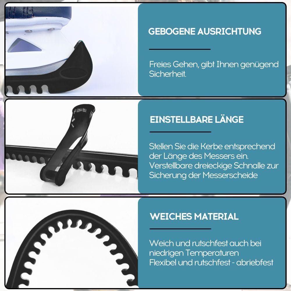 songyea Kufenschoner Schlittschuhe, Verstellbare Eishockey Schlittschuhe Kufenschoner, 1 Paar Elasti