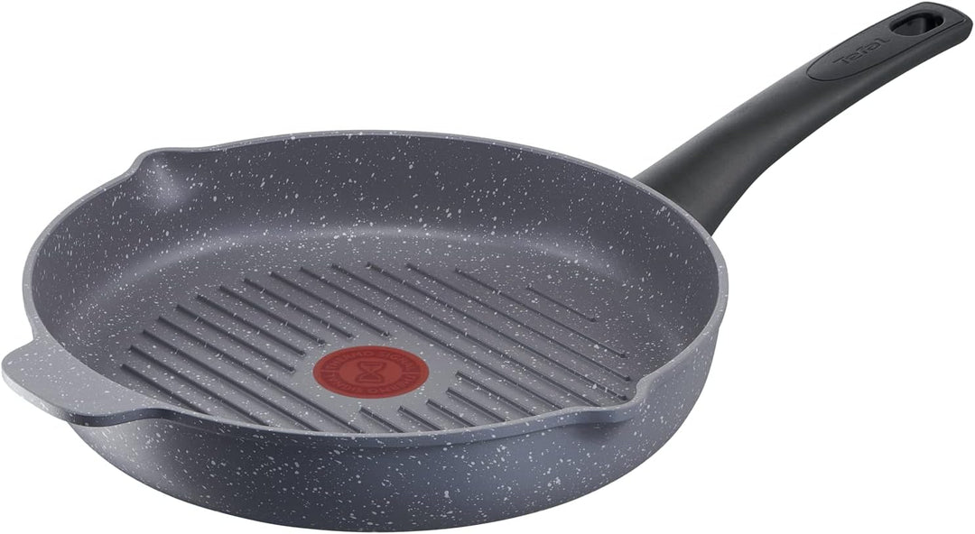 Tefal Natural On Induction G2801902 Grillpfanne, antihaftbeschichtet, 26 cm, Dunkelgrau