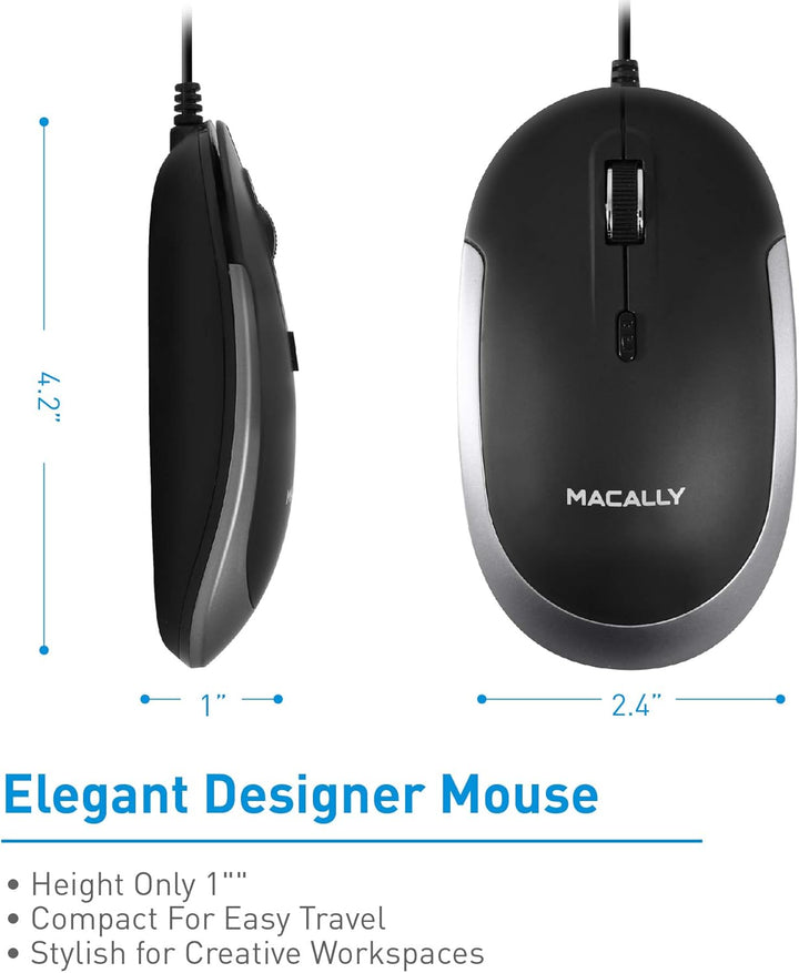 Macally USB-Typ-C-Maus – Schlankes & kompaktes Design – USB-C-Maus für MacBook Pro iMac PC usw. – Ei