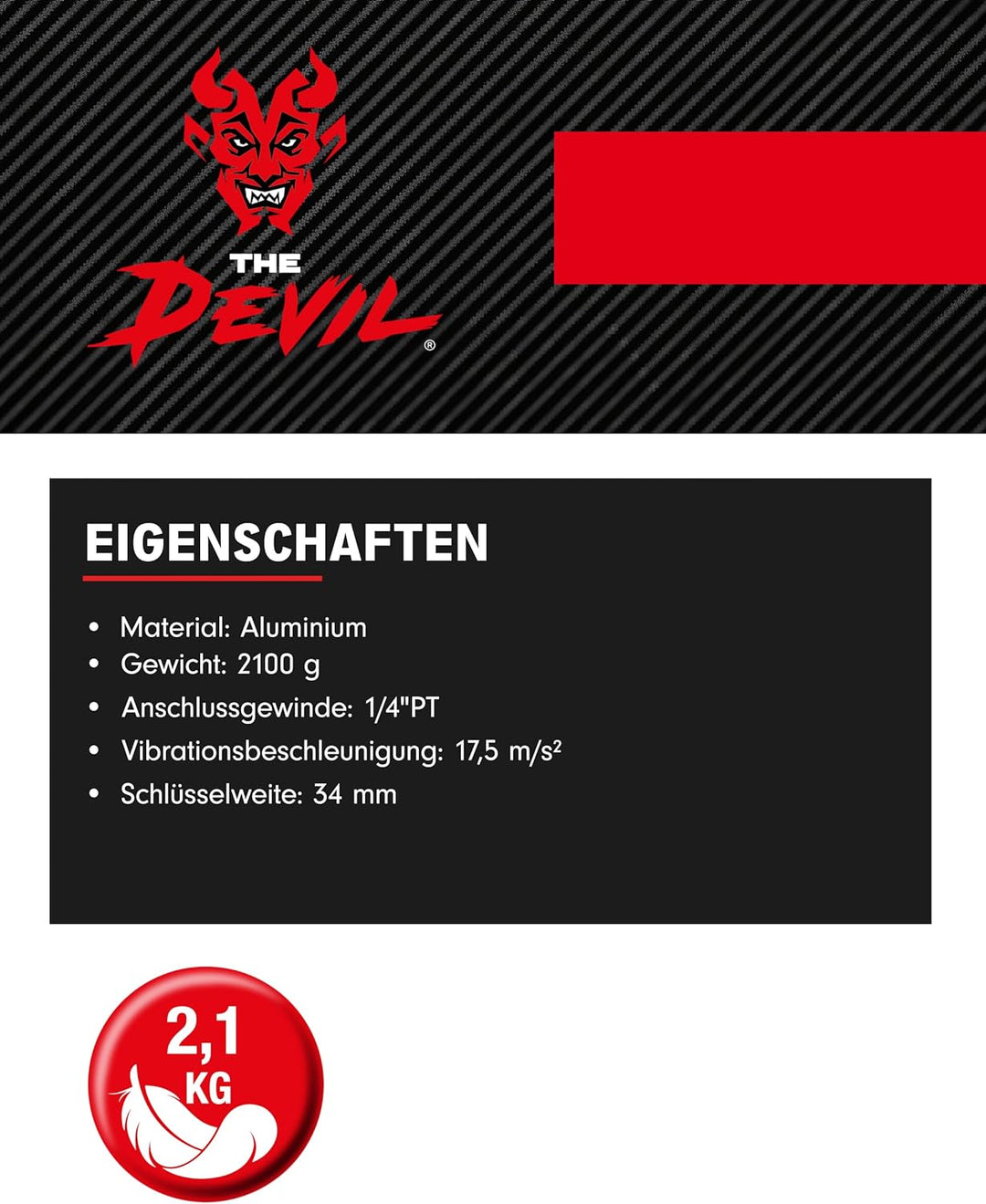KS Tools 515.1200 1/2" THE DEVIL Hochleistungs-Druckluft-Schlagschrauber, 1600Nm