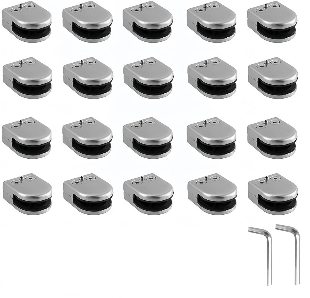 20pcs Glashalter 8-10mm edelstahl Glasklemme Rostfreier Stahl 304,klemmhalter glas Verstellbare Glas