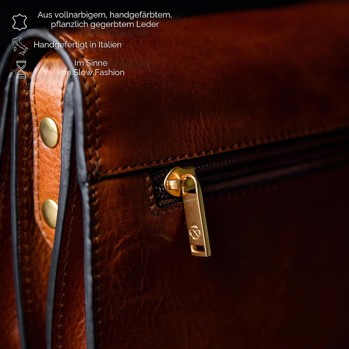 Time Resistance Leder Umhängetasche Damen - Messenger Bags - Arbeitstasche Damen - Schultertasche -