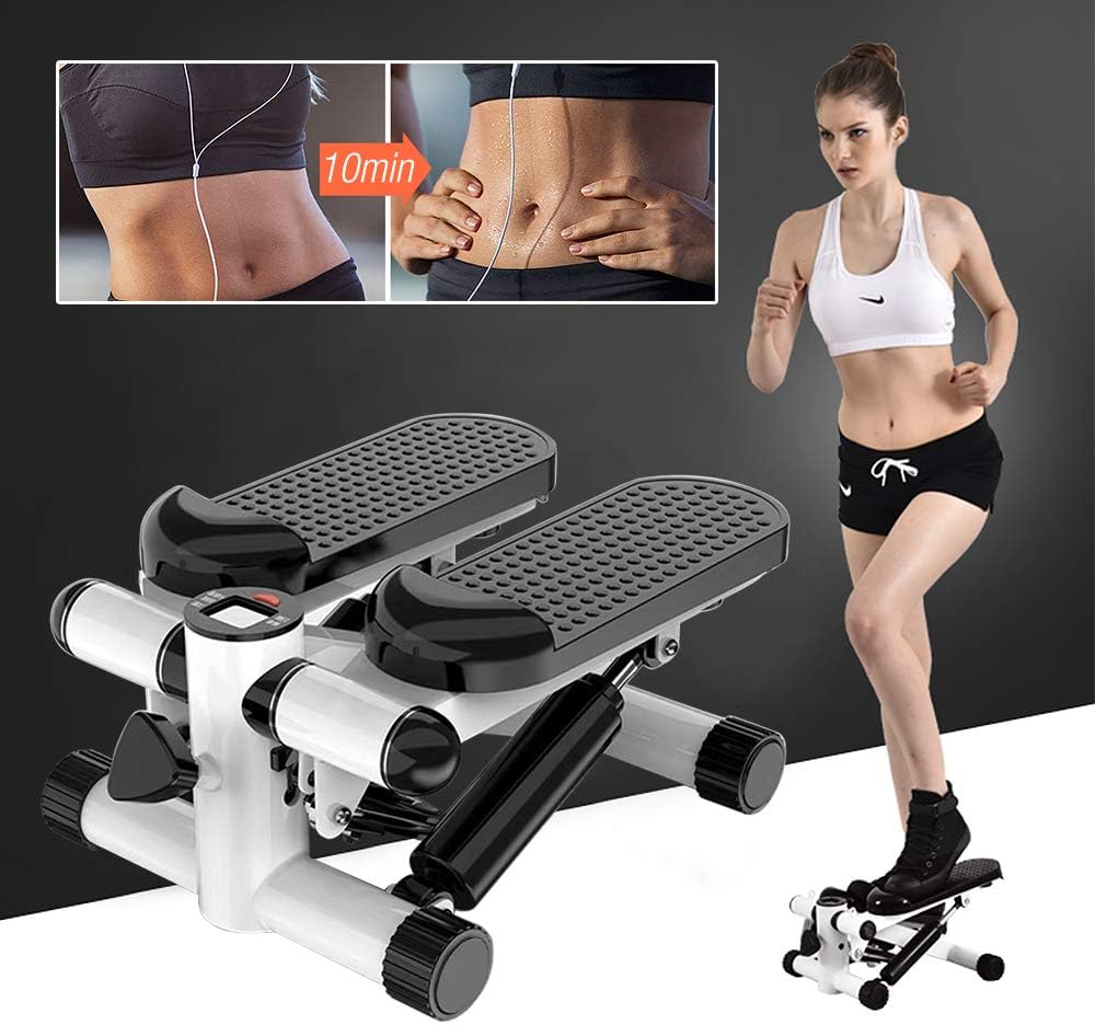 MAYMA Mini Stepper, Twister Stepper mit Power Ropes, Stepper für Zuhause, verstellbare Ausrüstung mi