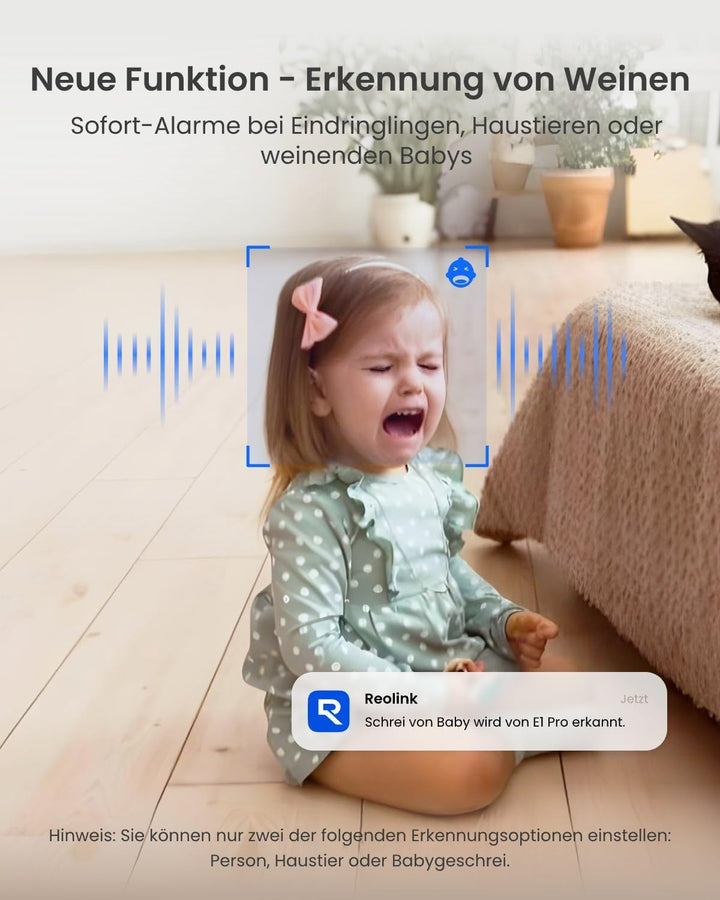 Reolink 3K Überwachungskamera Set Innen WLAN Schwenkbar, Personen-/Haustier-/Baby-Schreierkennung, A