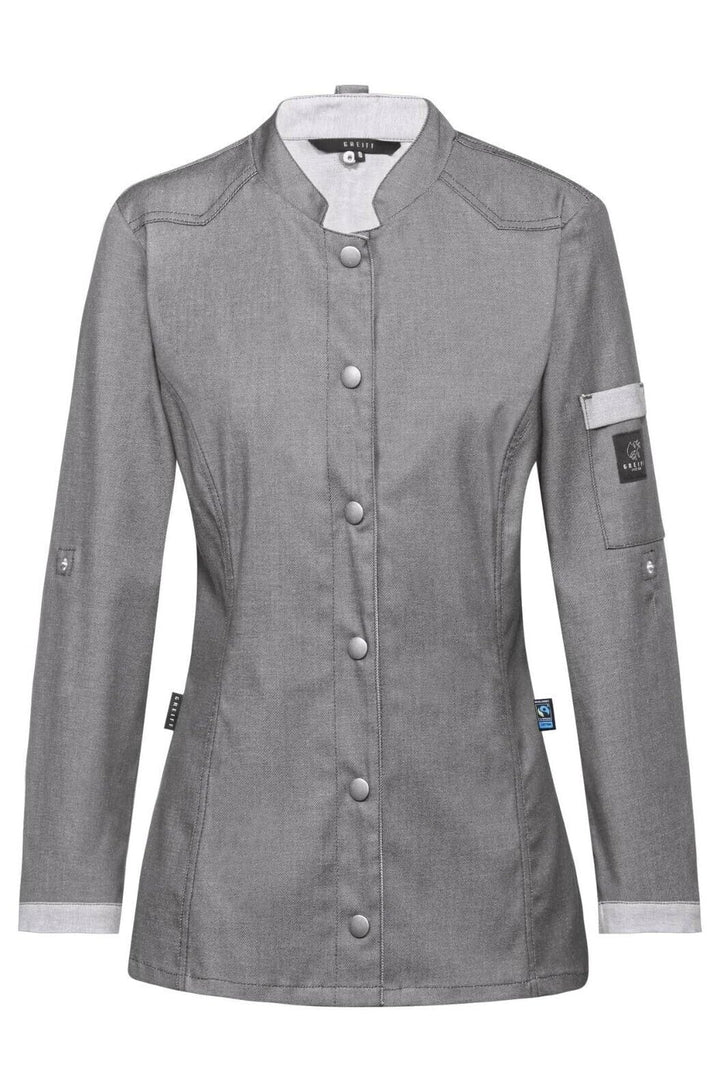 Gastro Moda Cuisine Damen Kochjacke Bikerstyle Regular, Grau XS