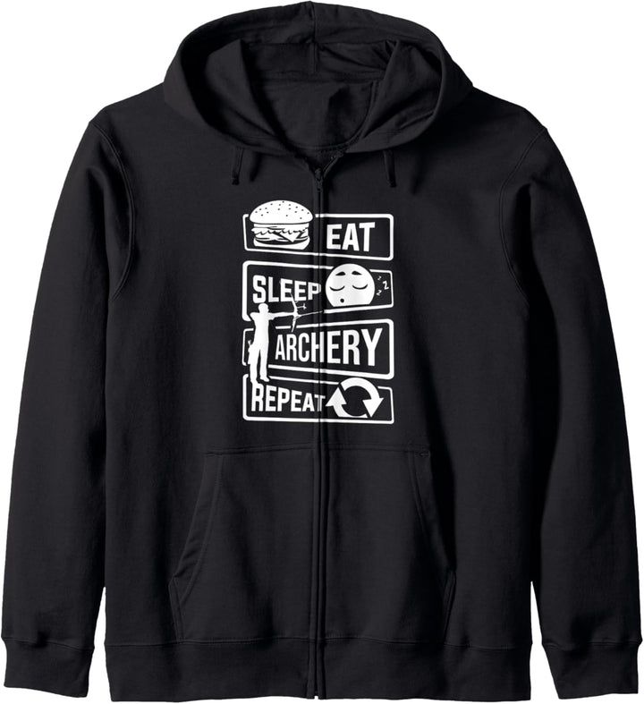 Eat Sleep Archery Repeat - Pfeil und Bogen - Jäger Kapuzenjacke
