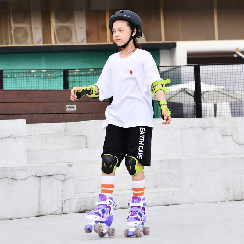 Gonex Verstellbar Rollschuhe, Leuchtenden Rädern Roller Skates für Mädchen Jungen Kinder Erwachsene