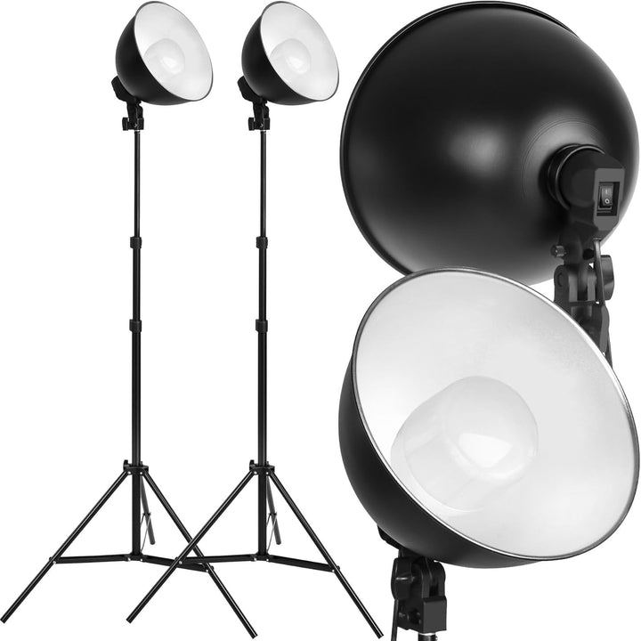 TecTake 800106 Profi Fotostudio Set inkl. Leuchtmittel Softbox + Stativ - Diverse Modelle - (2X Stud