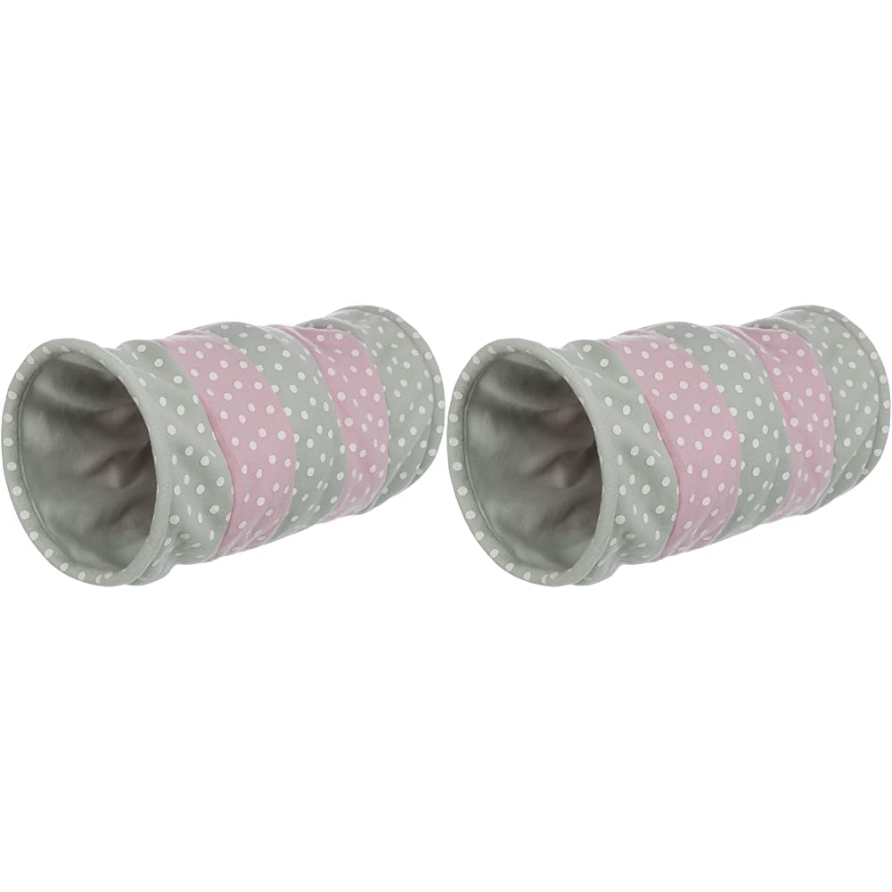 Trixie 4291 Spieltunnel, Fleece, ø 25 × 50 cm, grau/rosa (Packung mit 2) 1 Stück (2er Pack), 1 Stück