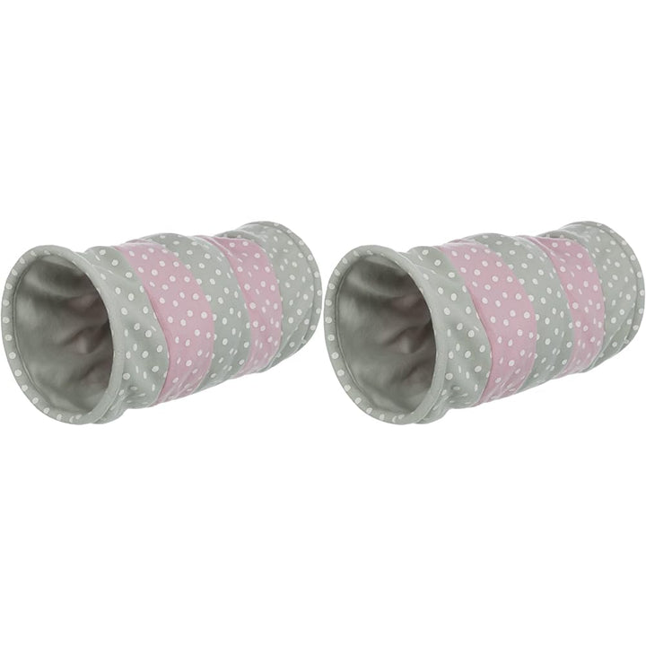 Trixie 4291 Spieltunnel, Fleece, ø 25 × 50 cm, grau/rosa (Packung mit 2) 1 Stück (2er Pack), 1 Stück