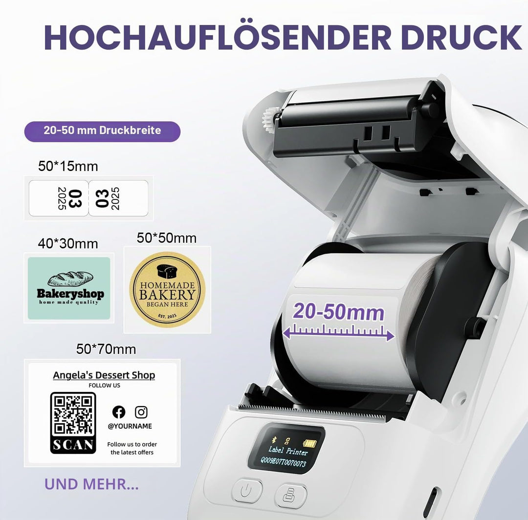 Phomemo M110 Etikettendrucker Beschriftungsgerät Selbstklebend - Tragbarer Etikettiergerät Bluetooth