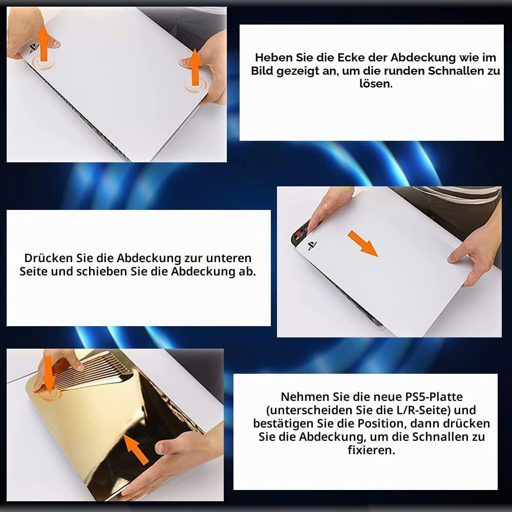 Miimall Faceplate Kompatibel mit PS5 Konsole Cover mit Kühlöffnungen, Kratzfeste Ersatzplatte Harte