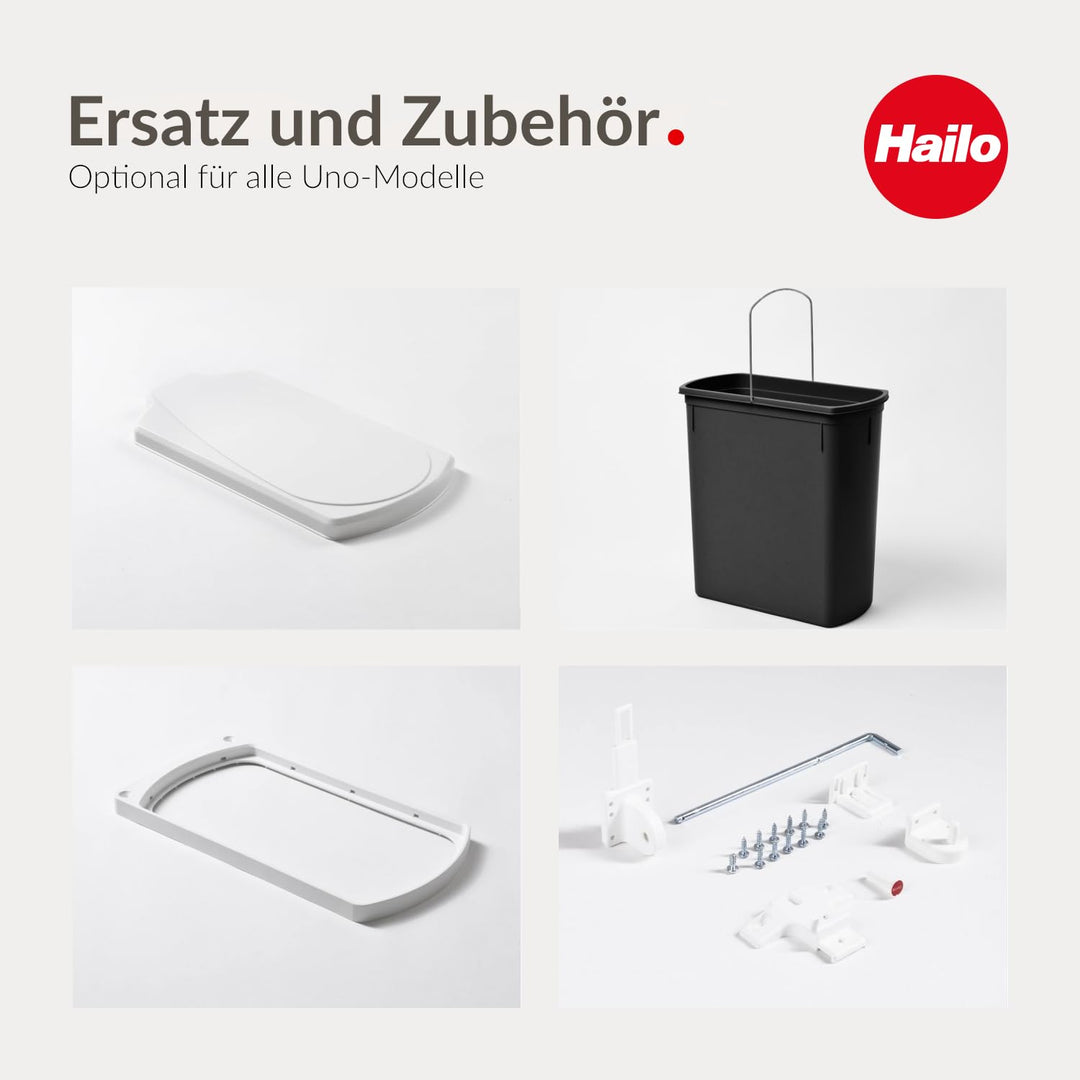 Hailo Abfallsammler 3418901 | Mülleimer Uno 18 L schwenkbar | Einbau Abfalleimer poliert | ab 45cm S
