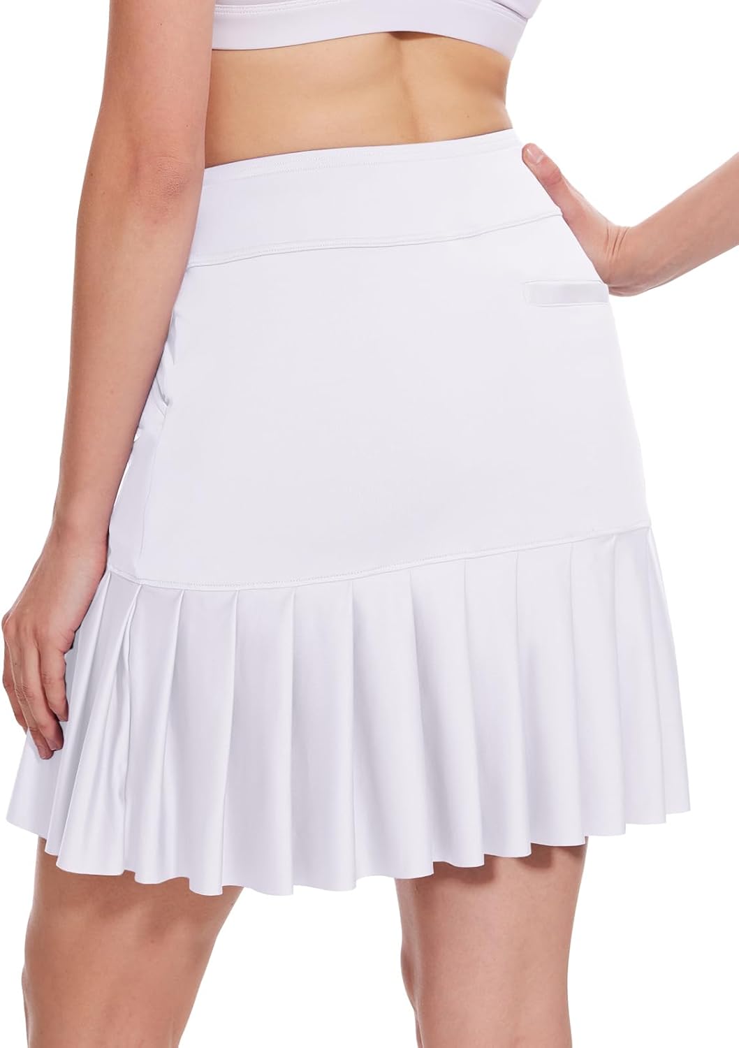 MOTEEPI 19" Golf Röcke für Frauen Knie Länge Ruffle Saum Rock Tennis Rock Athletic Skort für Workout