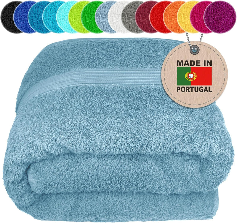 Lashuma Badehandtuch Herren Linz, Saunatuch Blau - Taubenblau, saugstarkes Strandtuch 70x200 70 x 20
