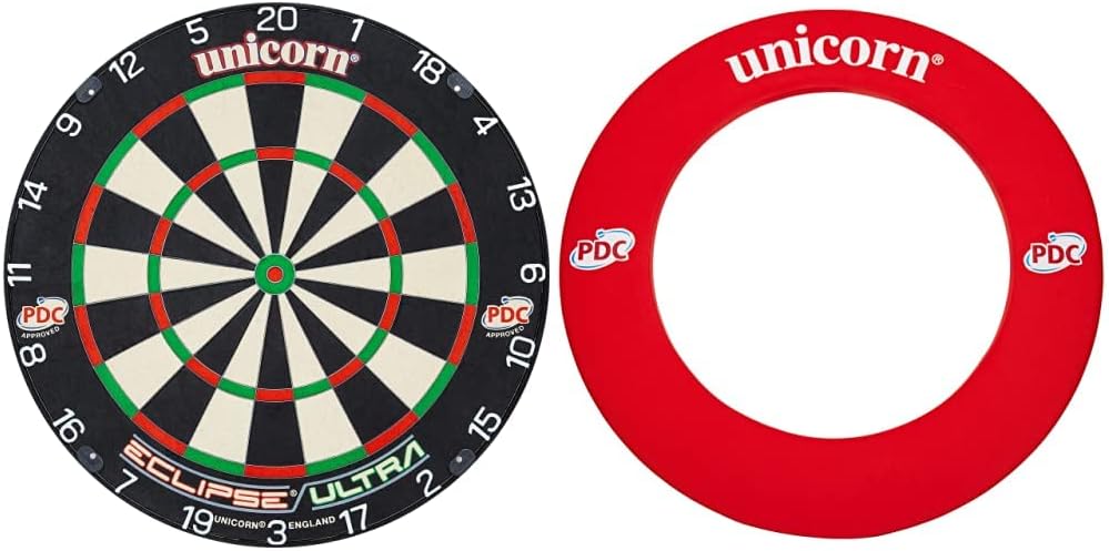 Unicorn Eclipse Ultra Professional Bristle Dartscheibe, Einheitsgrösse, Schwarz, 79900 Bundle mit Da