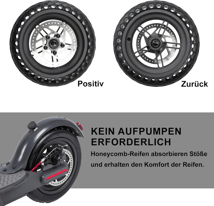 Elektroroller Hinterrad für Xiaomi Mijia M365 / 1S, 8,5 Zoll Ersatzreifen mit 110mm Bremsscheibe &amp; N