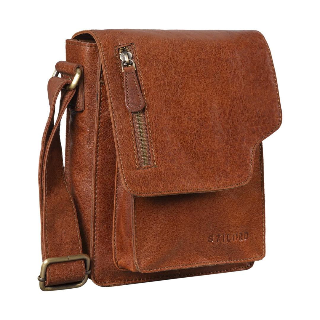 STILORD 'Pete' Umhängetasche Leder klein Männer Schultertasche Vintage Messenger Bag Herren 8,4 Zoll