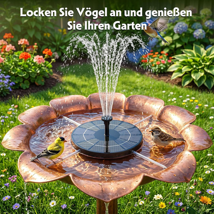 AISITIN 2PCS 3.5W Solarbrunnen für Draussen, Solar Springbrunnen mit Panel Eingebaute Batterie Wasse