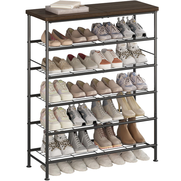 Schuhregal mit 4 Ebenen,Schuhregale aus Hochleistungsmetall mit MDF-Platte,Geeignet für Eingänge,Sch