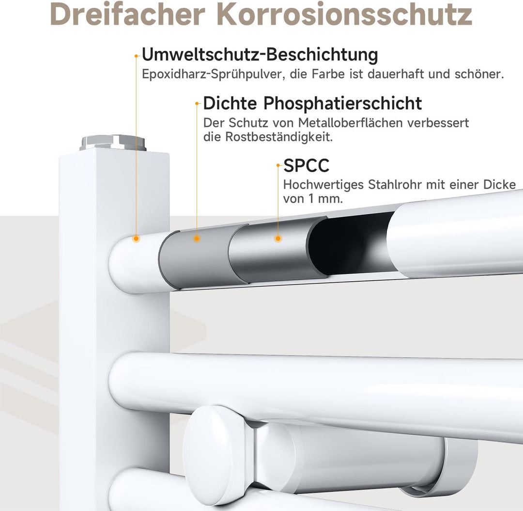 Badheizkörper Elektrisch Weiss 1150x600 mm Gebogen Handtuchwärmer Handtuchheizkörper Elektrisch mit