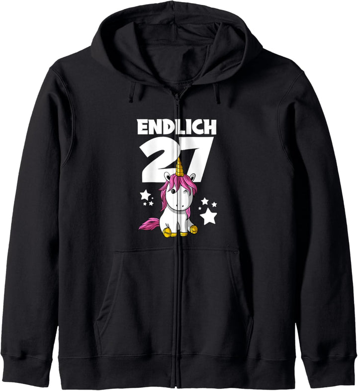27. Geburtstag Einhorn Endlich 27 Jahre Kapuzenjacke
