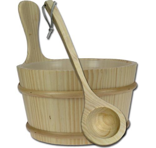 Sauna Bad Set 3tlg Kübel, Kelle, Kunststoffeinsatz Modell ELECSA 9992