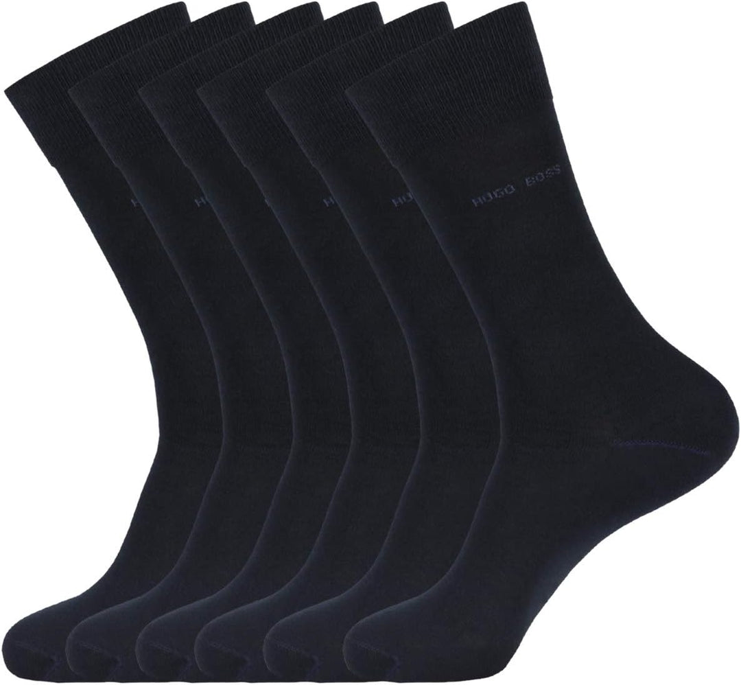 Hugo Boss Herren Socken Strümpfe Business Marc RS Uni 50388436 6 Paar, Farbe:Blau, Grösse:47-50, Art