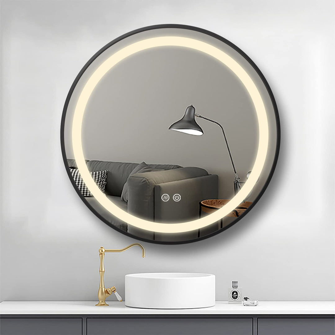 PUCHIKA Badspiegel mit Beleuchtung, Badezimmerspiegel, Touch Schalter, Anti-Beschlag, Memory-Funktio