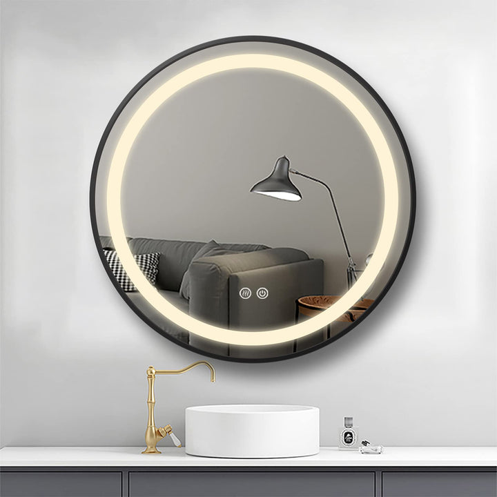 PUCHIKA Badspiegel mit Beleuchtung, Badezimmerspiegel, Touch Schalter, Anti-Beschlag, Memory-Funktio