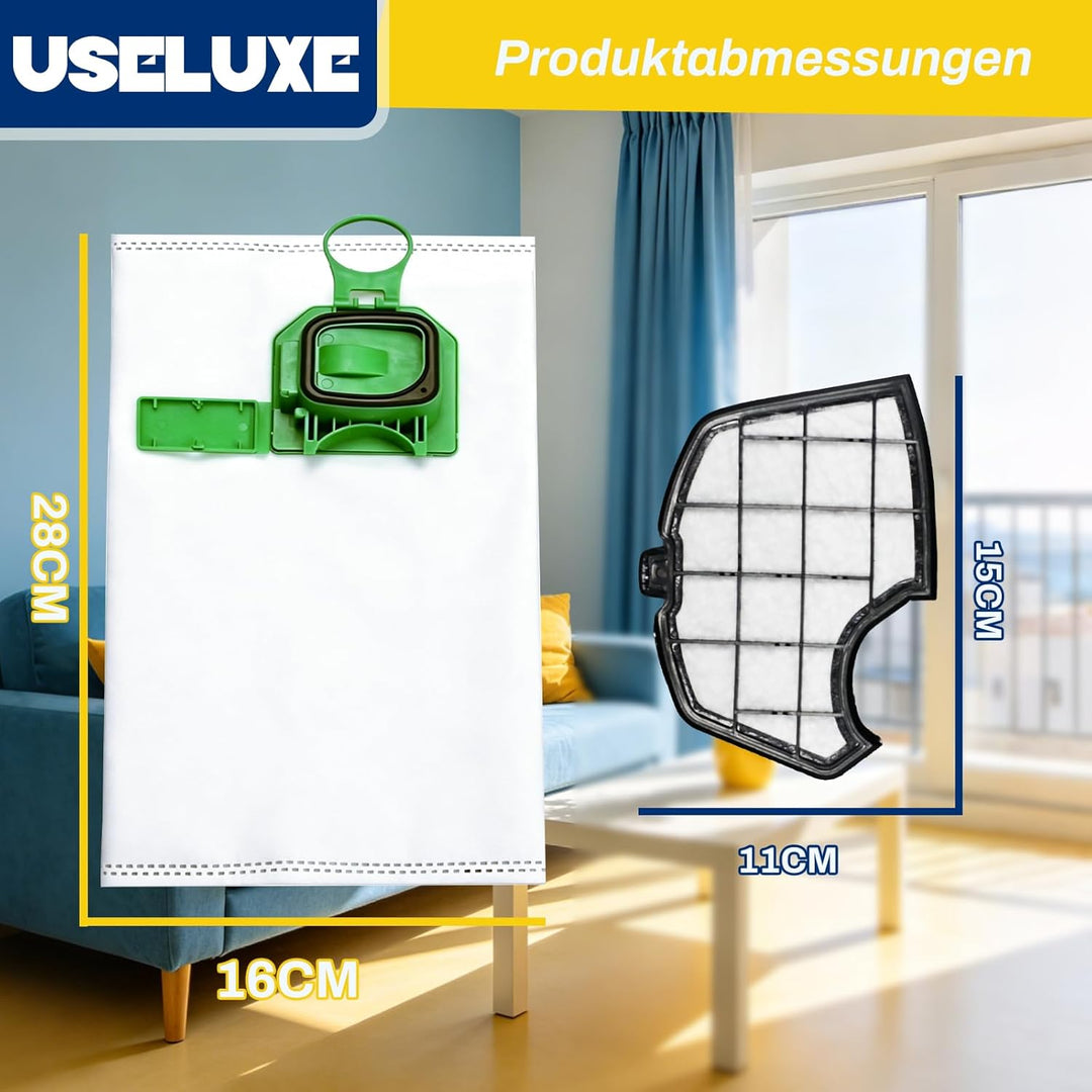 Staubsaugerbeutel kompatibel mit Vorwerk Kobold VK140 VK150 FP140 FP150, 14 Stück Premium Microvlies