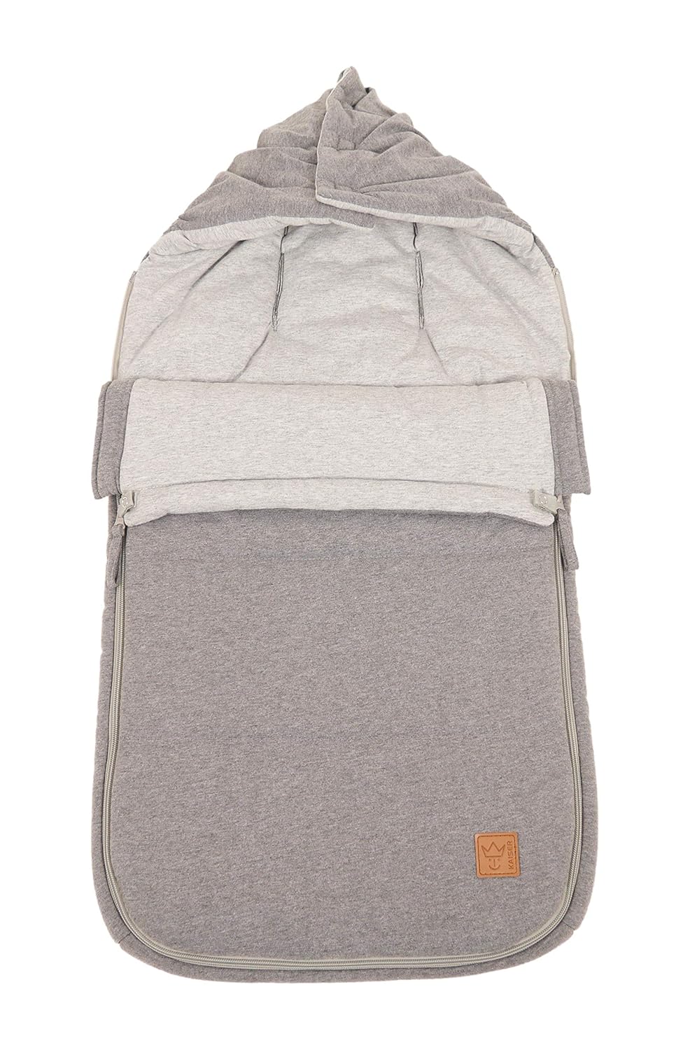 Kaiser 6578223 Sommer Fusssack Jessy Jersey, Fb. anthracite, Perfekt für warme Tage geeignet, 6-36 M