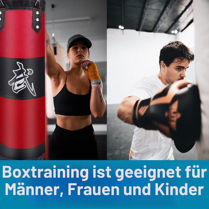 Boxsack Set Heavy Duty Punchingsäcke UNGEFÜLLT, Hängende Boxing Bag für Erwachsene Kinder, Punching