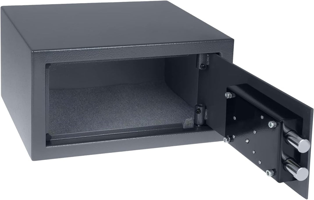 HMF 49217-11 Tresor Möbeltresor Doppelbartschloss, 31,0 x 17,0 x 25,0 cm, anthrazit 31 x 17 x 25 cm