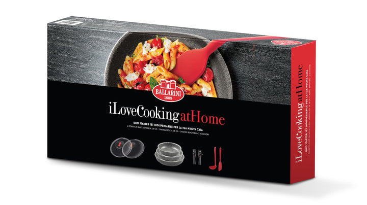 I love coooking at home Ballarini Geschenkset 9-teilig platzsparend