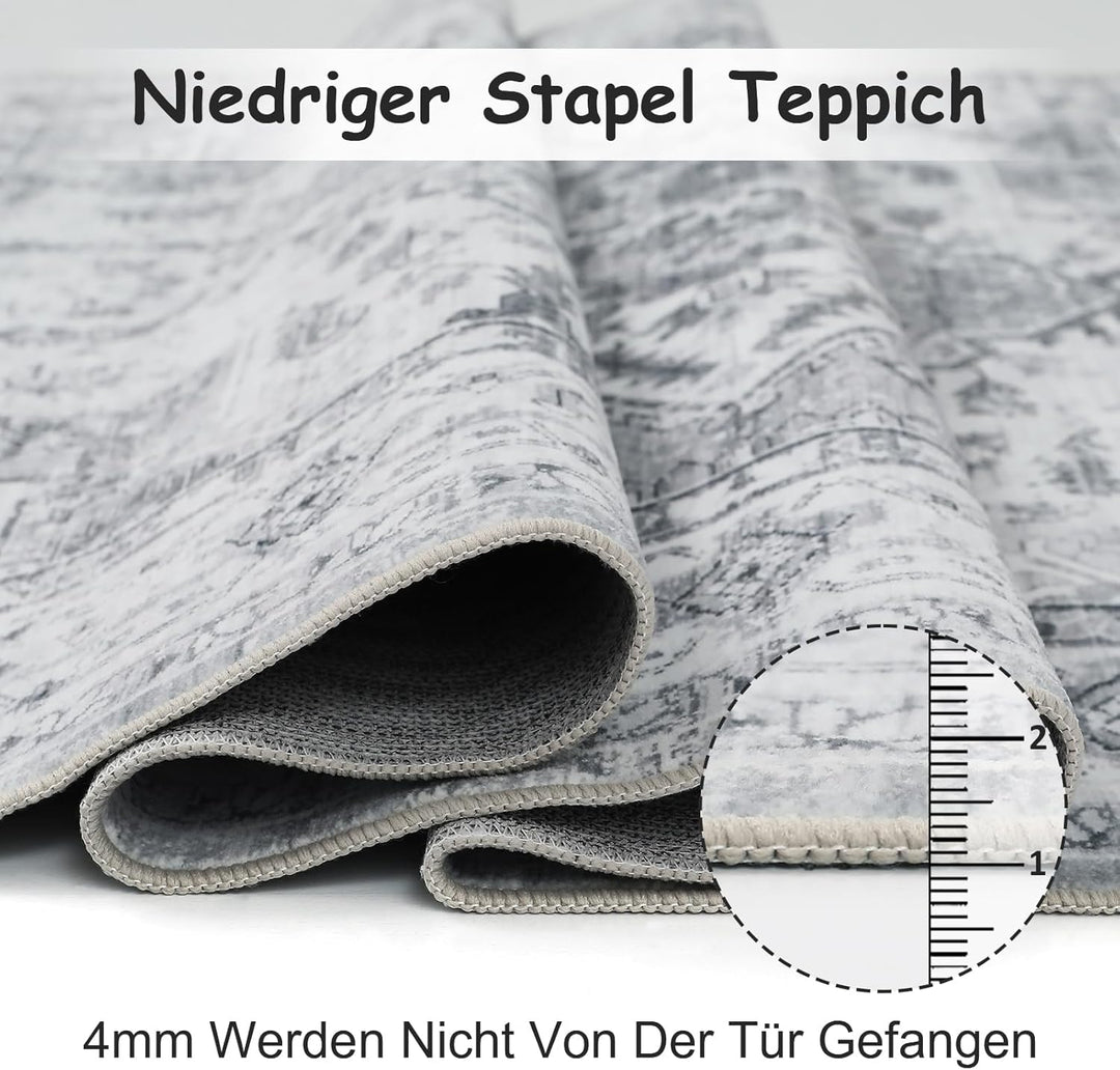 WONGS BEDDING Boho Teppich Wohnzimmer Schlafzimmer Kurzflor Teppiche Waschbar Weich rutschfest Vinta