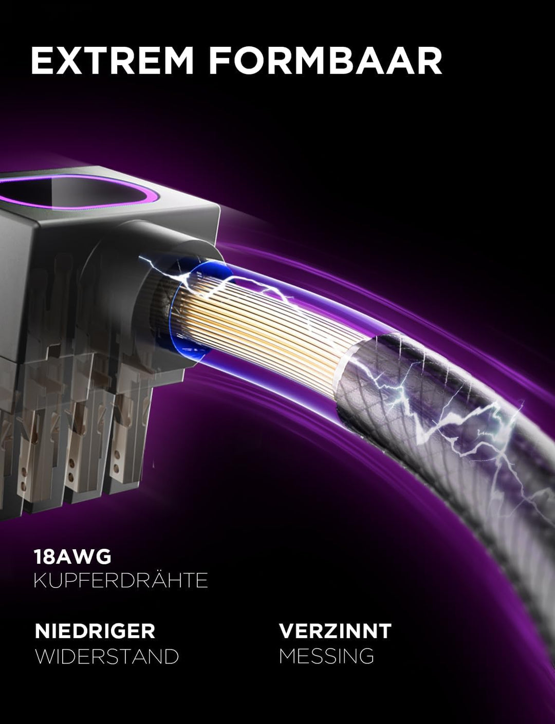 AsiaHorse Hydrus 8-Pin CPU Verlängerungskabel [NUR FÜR CPU], EPS 12V Stromkabel (NICHT FÜR GPU), 18A